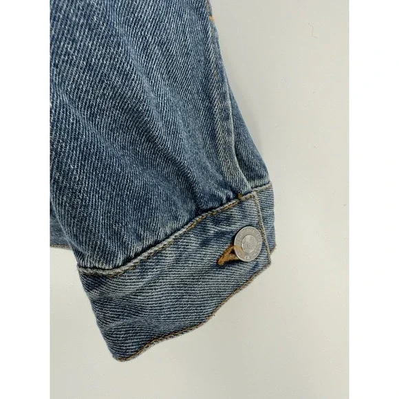 VTG Levi's Silver Tab Trucker Jean‎ Jacket Youth 10-12 yrs Denim Sherpa Collar - Picture 5 of 16